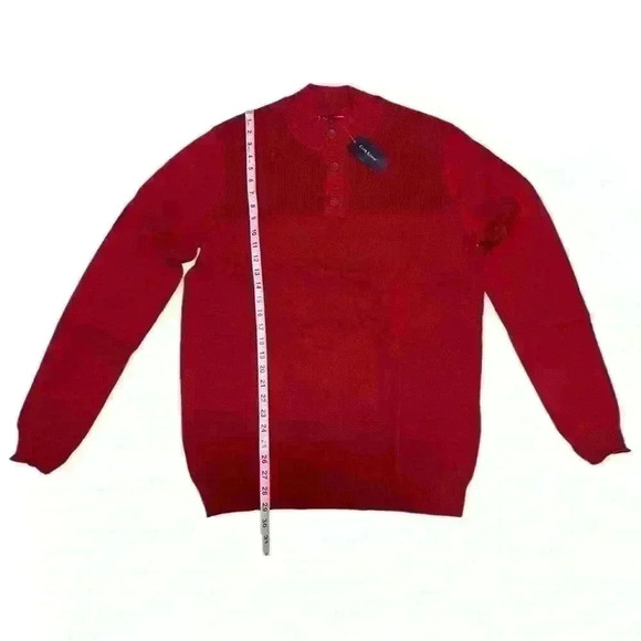 Club Room Mens Button Mock Neck Sweater Size L Anthem Red - Picture 5 of 11